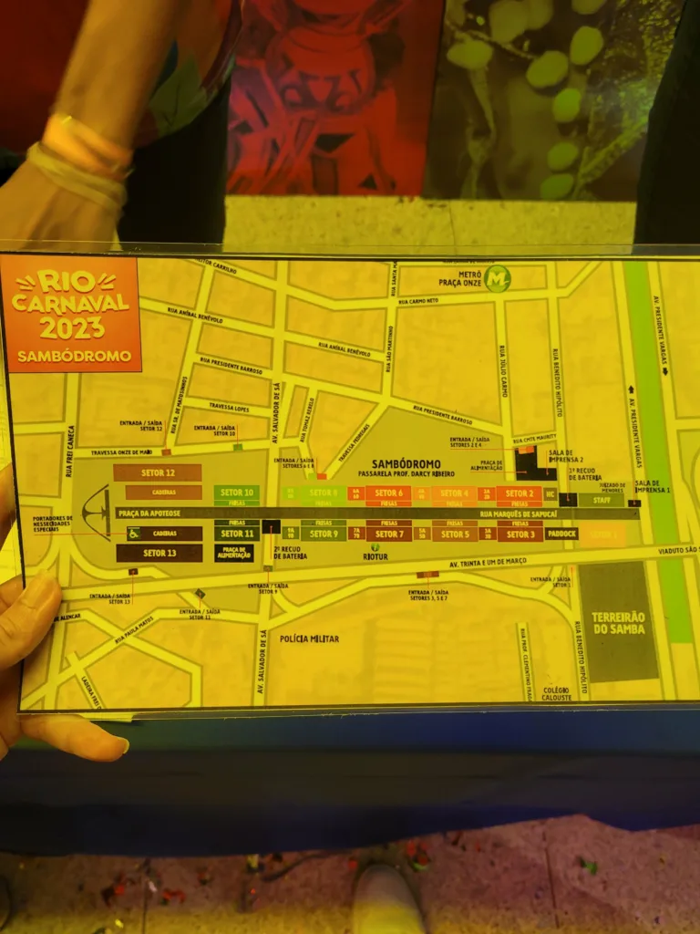 Plan du sambadrome de rio